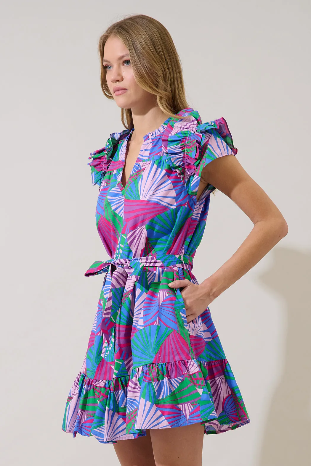 Ivona Ruffle Mini Dress Tropical sold by Sugarlips product image thumbnail 3