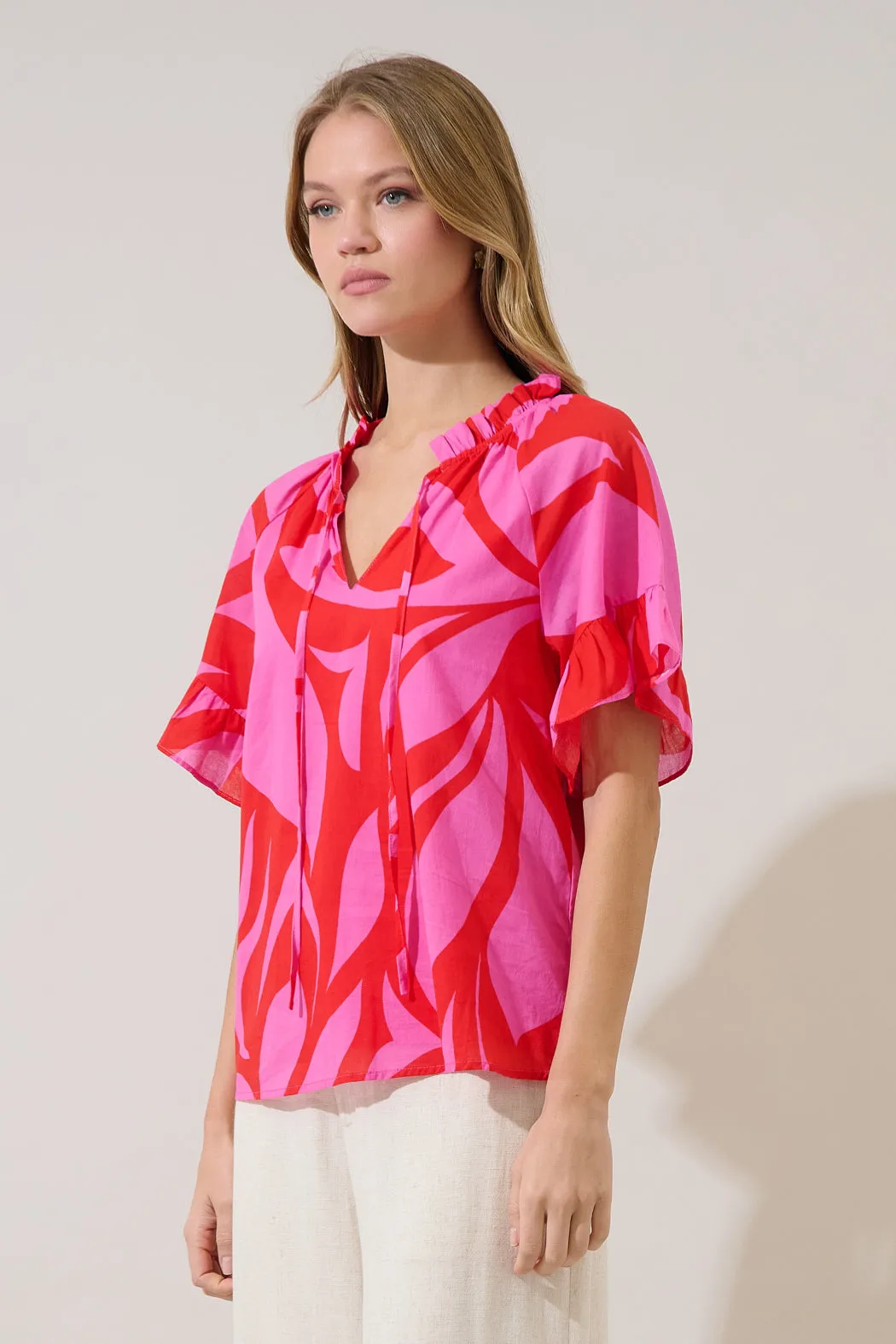 Erie Split Neck Top Abstract sold by Sugarlips product image thumbnail 3