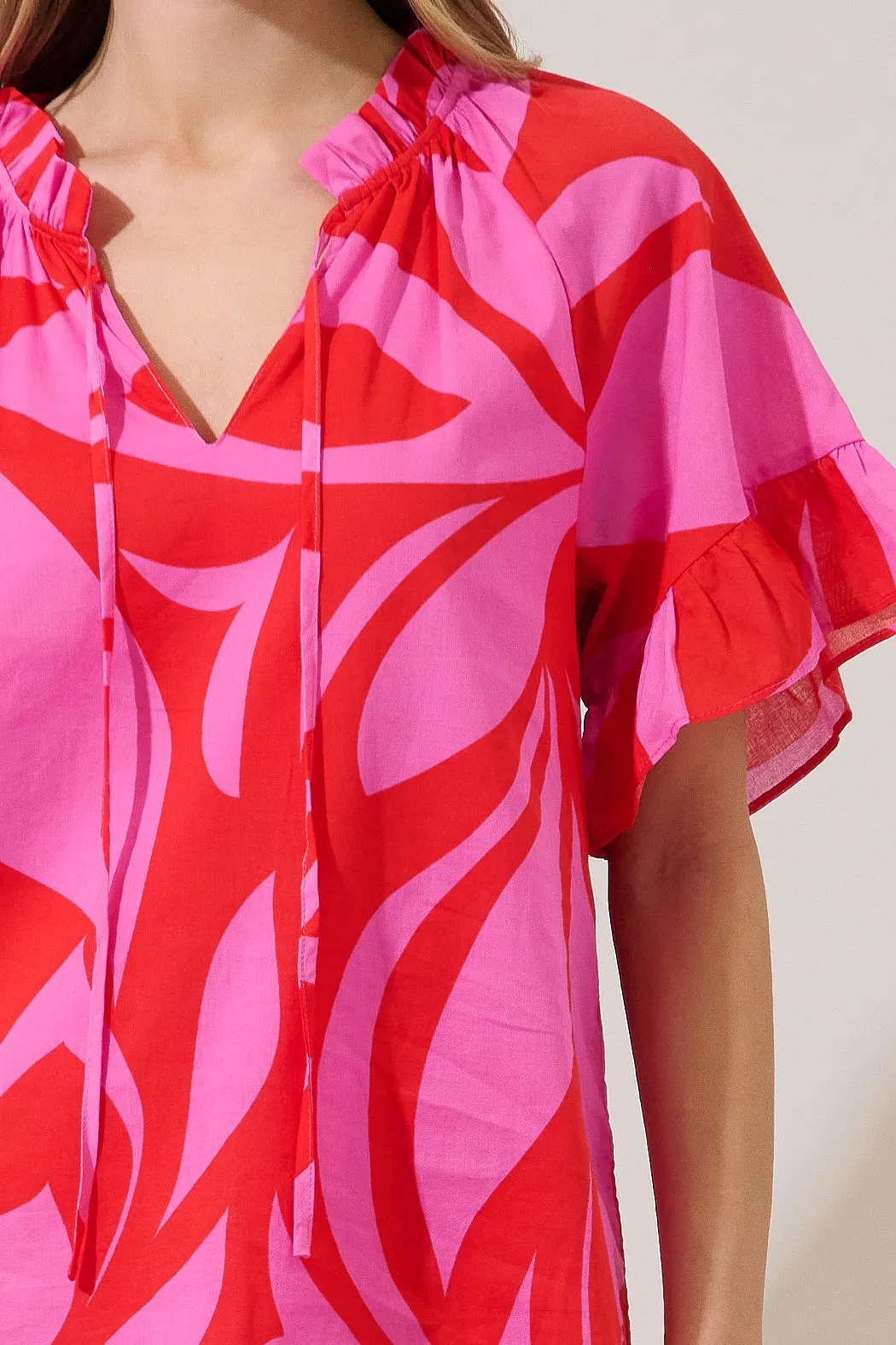 Erie Split Neck Top Abstract sold by Sugarlips product image thumbnail 5