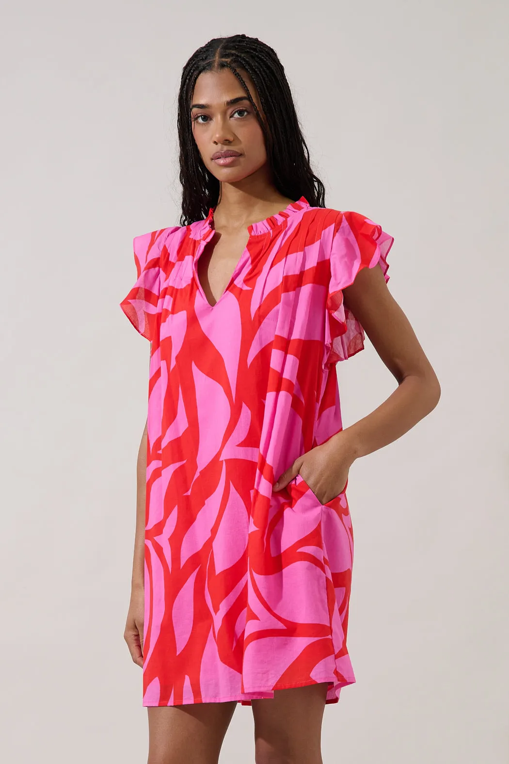 Renie Shift Mini Dress Abstract sold by Sugarlips product image thumbnail 3