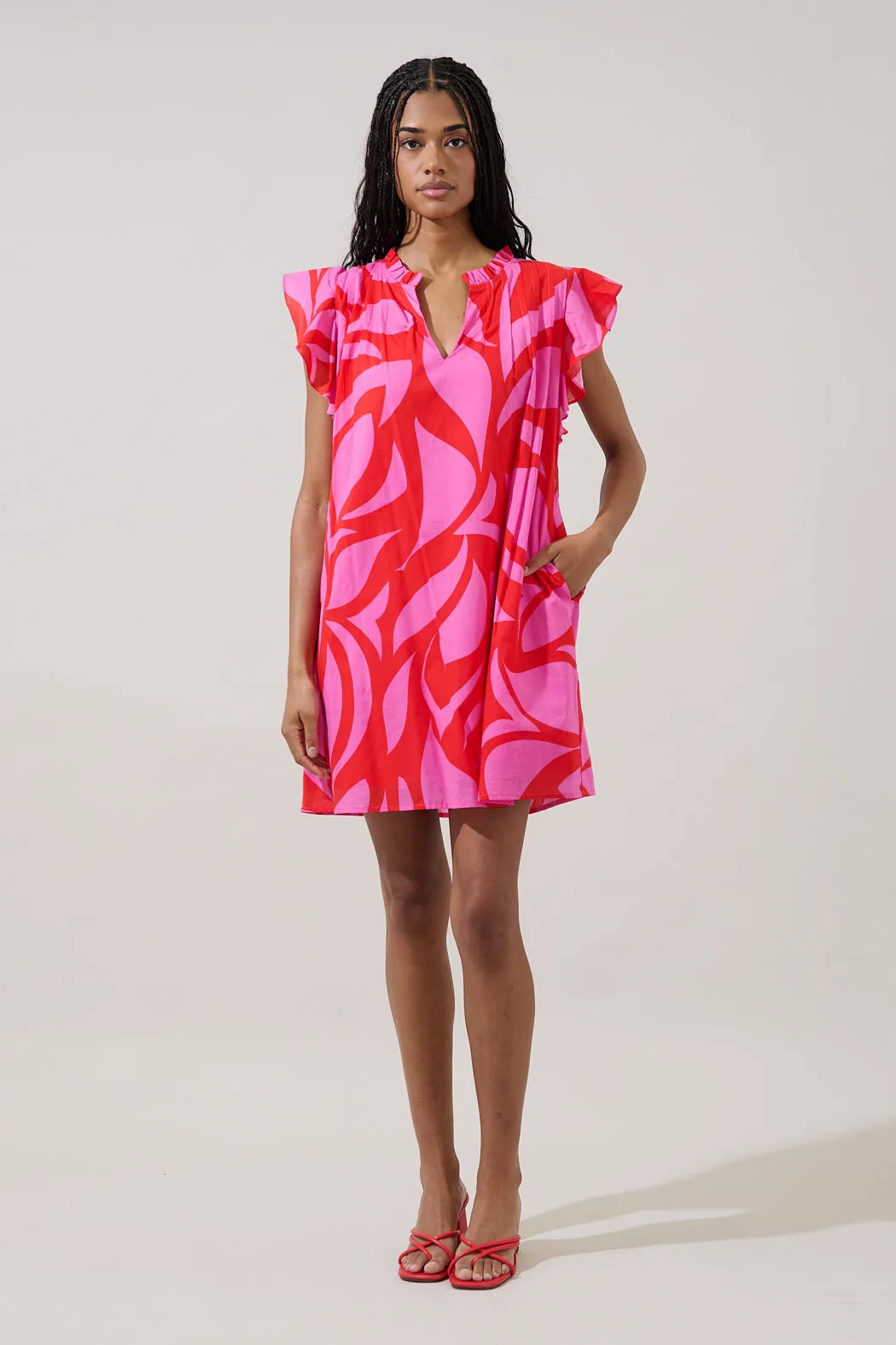 Renie Shift Mini Dress Abstract sold by Sugarlips product image thumbnail 4