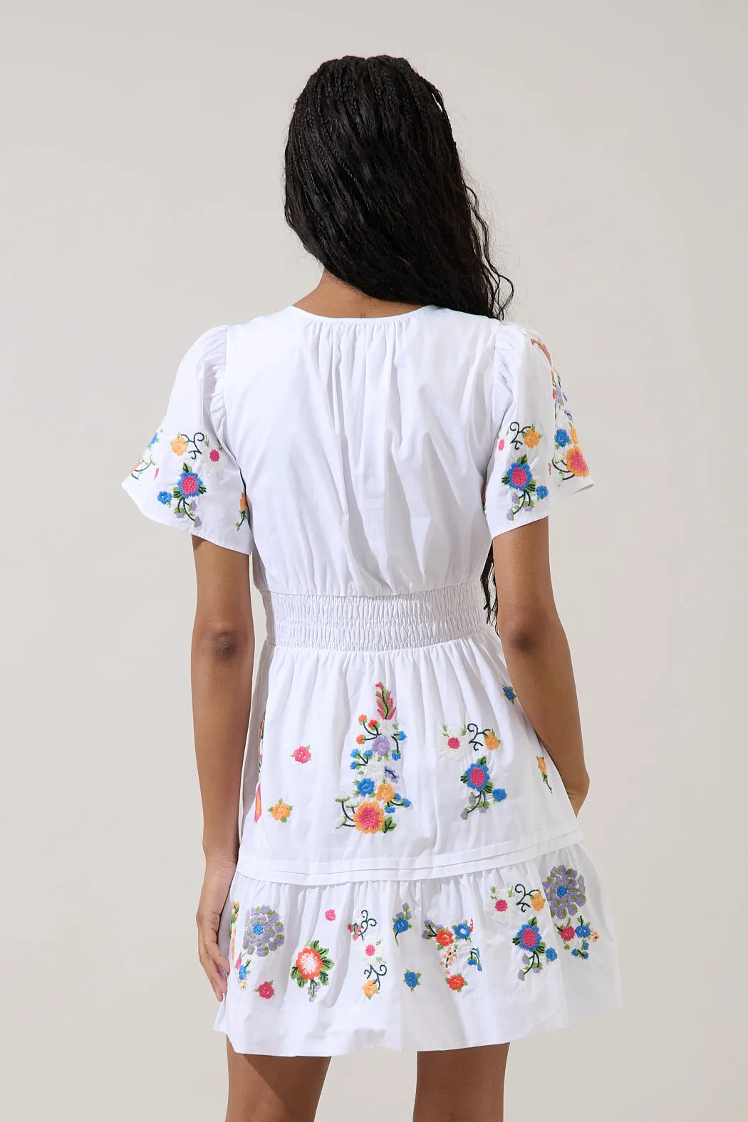 Jenavie Embroidered Smocked Mini Dress sold by Sugarlips product image thumbnail 2