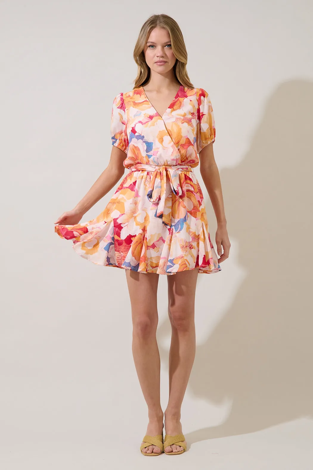 Tiera Wrap Ruffle Mini Dress Sailey Floral sold by Sugarlips product image thumbnail 4