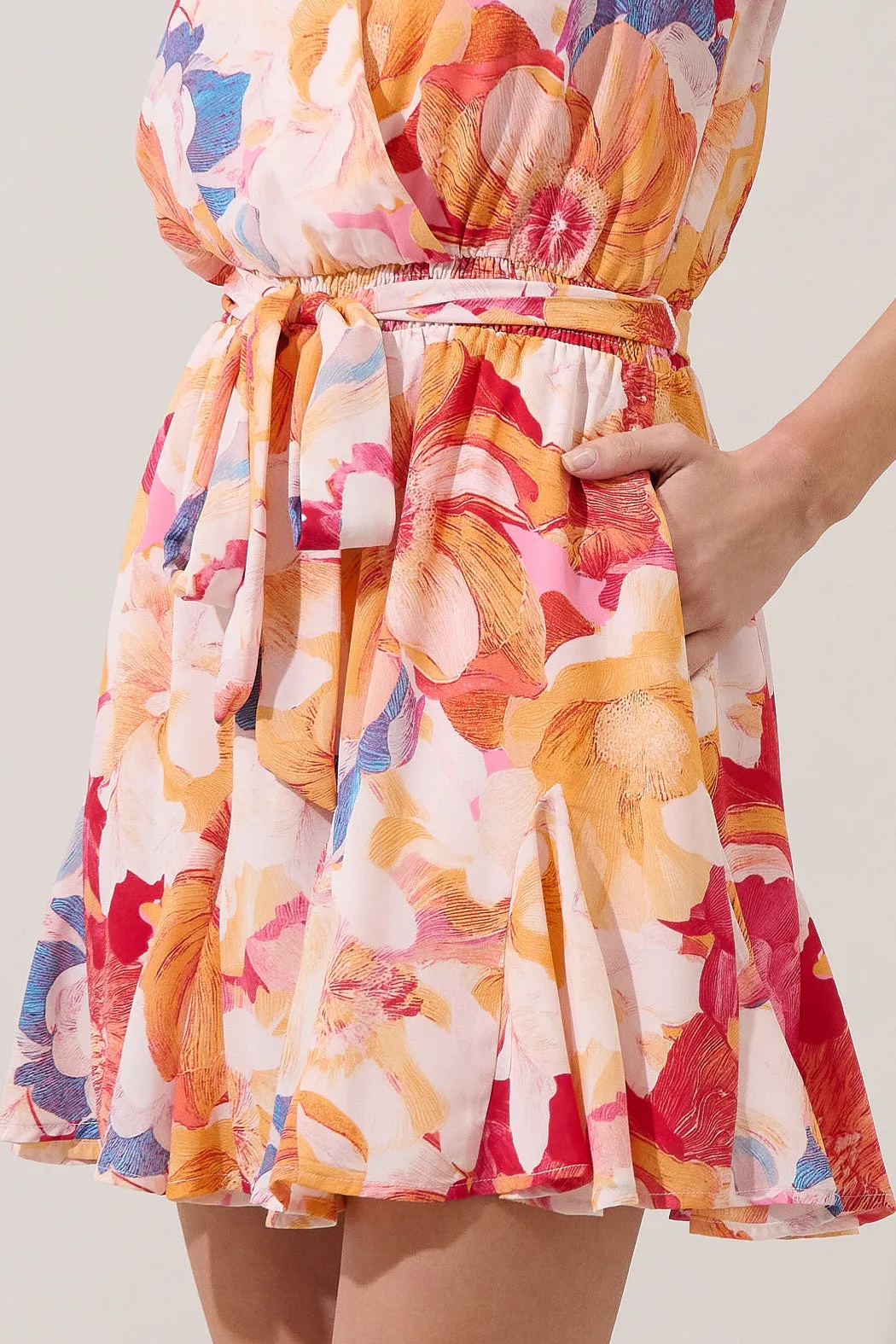 Tiera Wrap Ruffle Mini Dress Sailey Floral sold by Sugarlips product image thumbnail 5