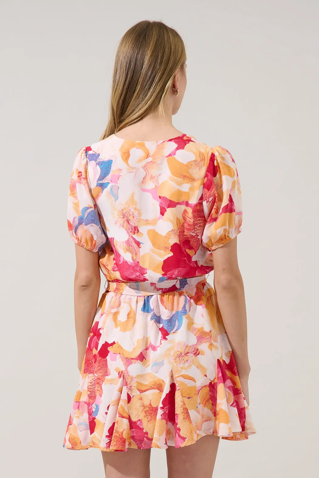 Tiera Wrap Ruffle Mini Dress Sailey Floral sold by Sugarlips product image thumbnail 2