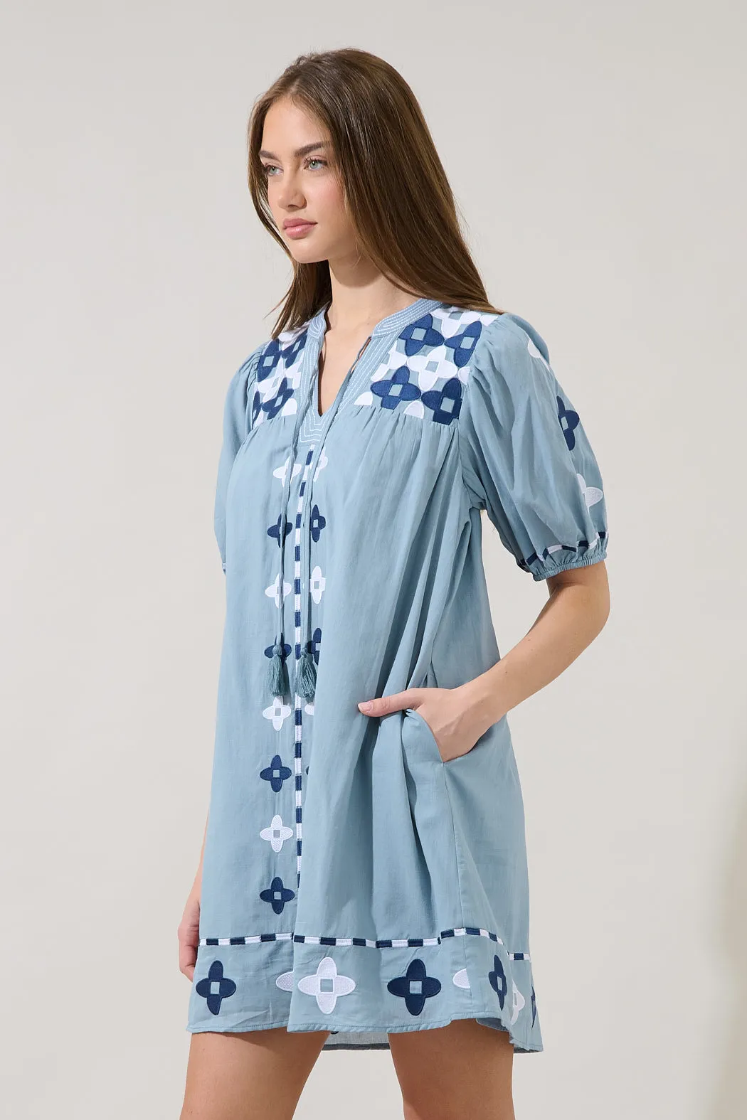 Dervina Embroidered Shift Mini Dress sold by Sugarlips product image thumbnail 3