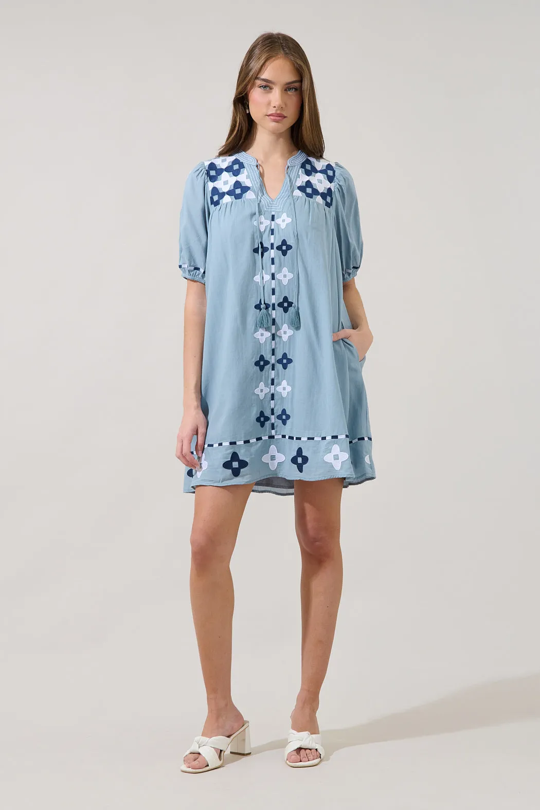 Dervina Embroidered Shift Mini Dress sold by Sugarlips product image thumbnail 4
