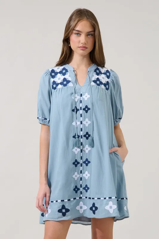 Dervina Embroidered Shift Mini Dress made by Sugarlips