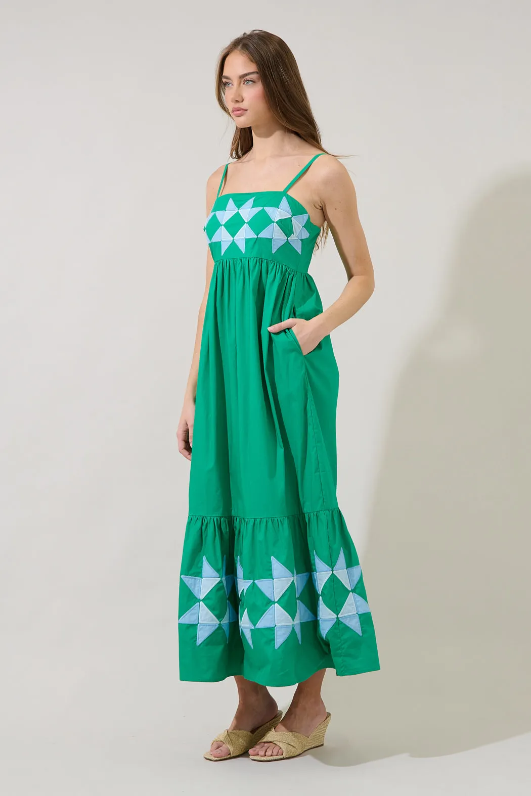 Mayeli Quilt Embroidered Midi Dress sold by Sugarlips product image thumbnail 3
