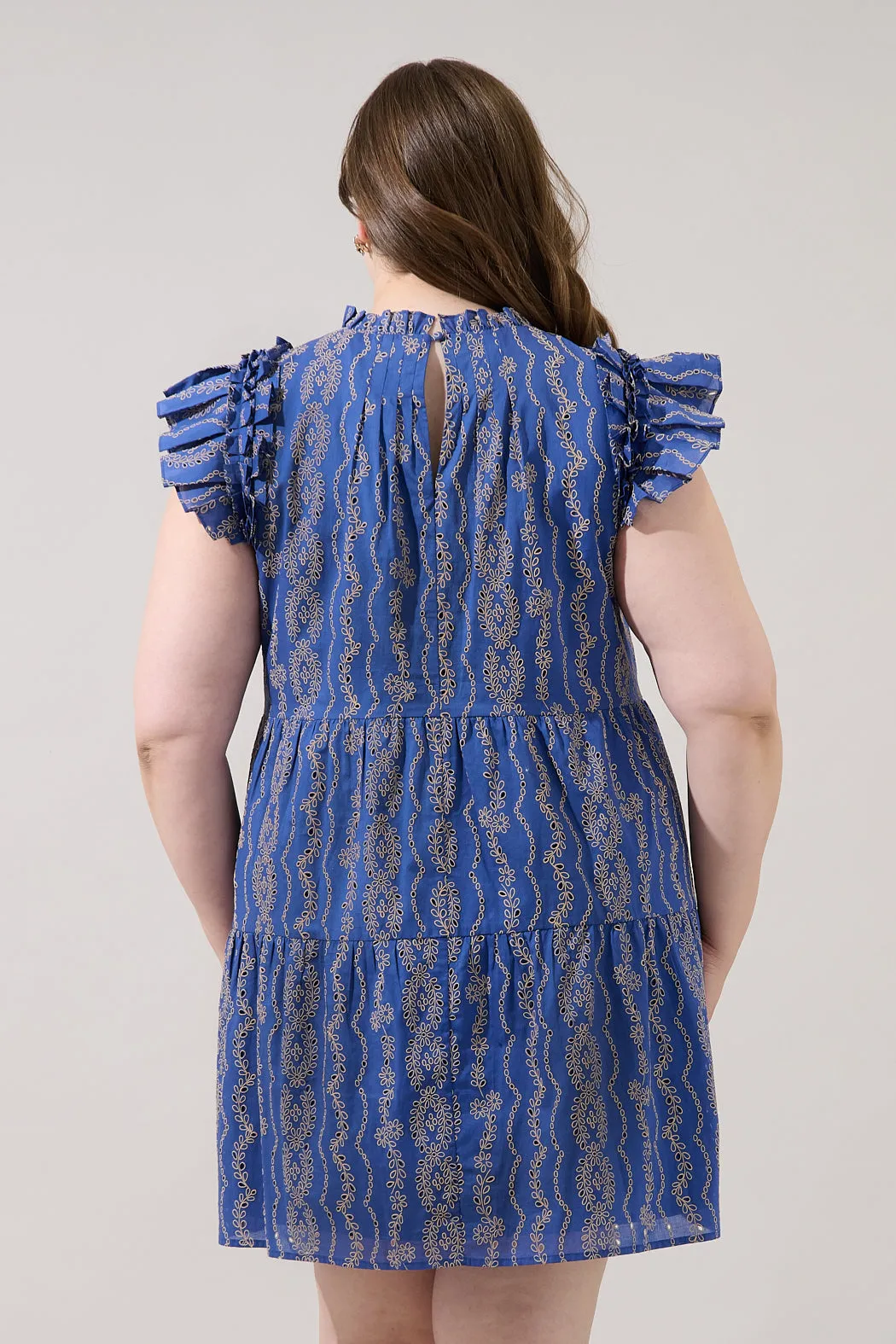 Lauren Shift Mini Dress Eyelet Curve sold by Sugarlips product image thumbnail 2