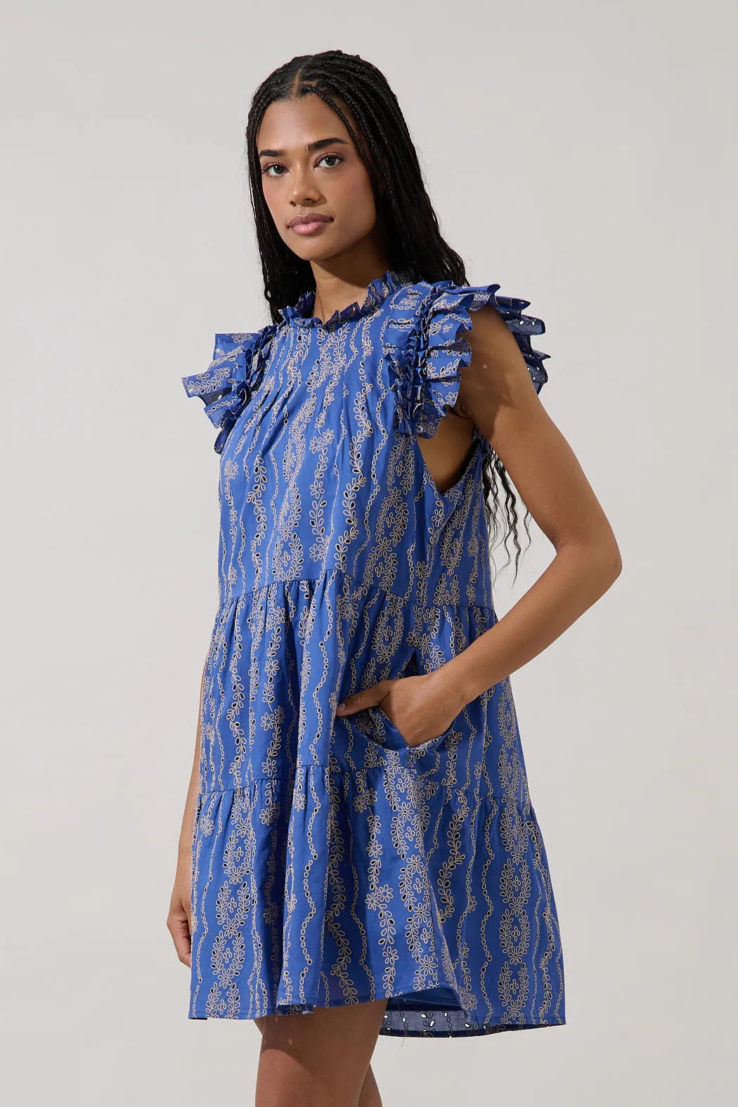Lauren Shift Mini Dress Eyelet sold by Sugarlips product image thumbnail 3