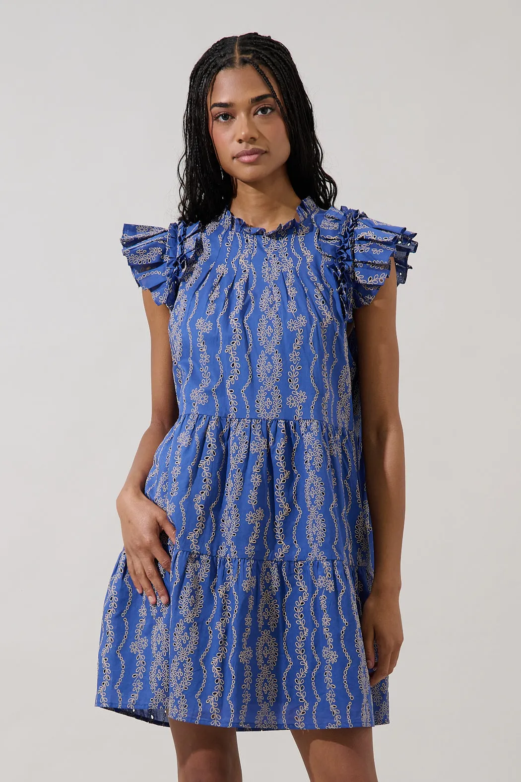 Lauren Shift Mini Dress Eyelet sold by Sugarlips