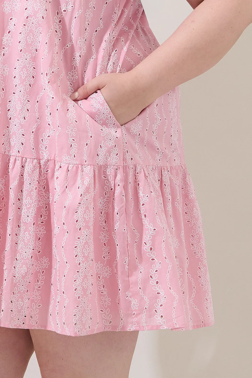 Azari Shift Mini Dress Eyelet Curve sold by Sugarlips product image thumbnail 5