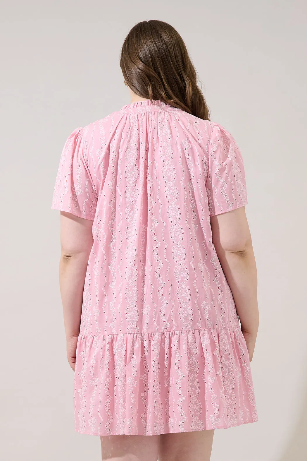 Azari Shift Mini Dress Eyelet Curve sold by Sugarlips product image thumbnail 2