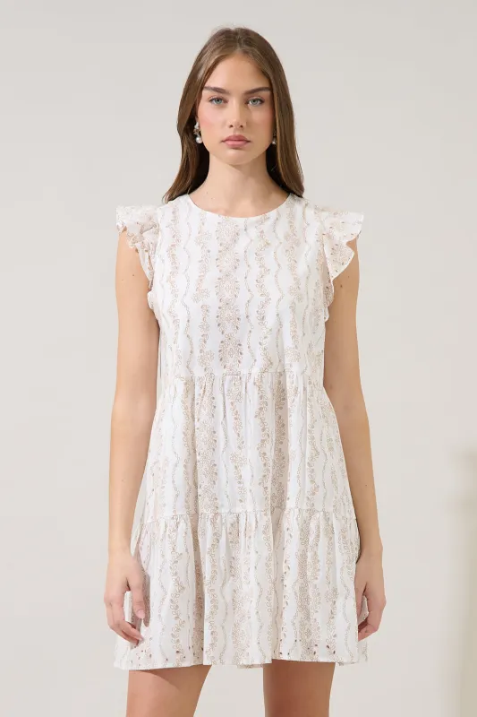 Katelyn Eyelet Tiered Mini Dress made by Sugarlips