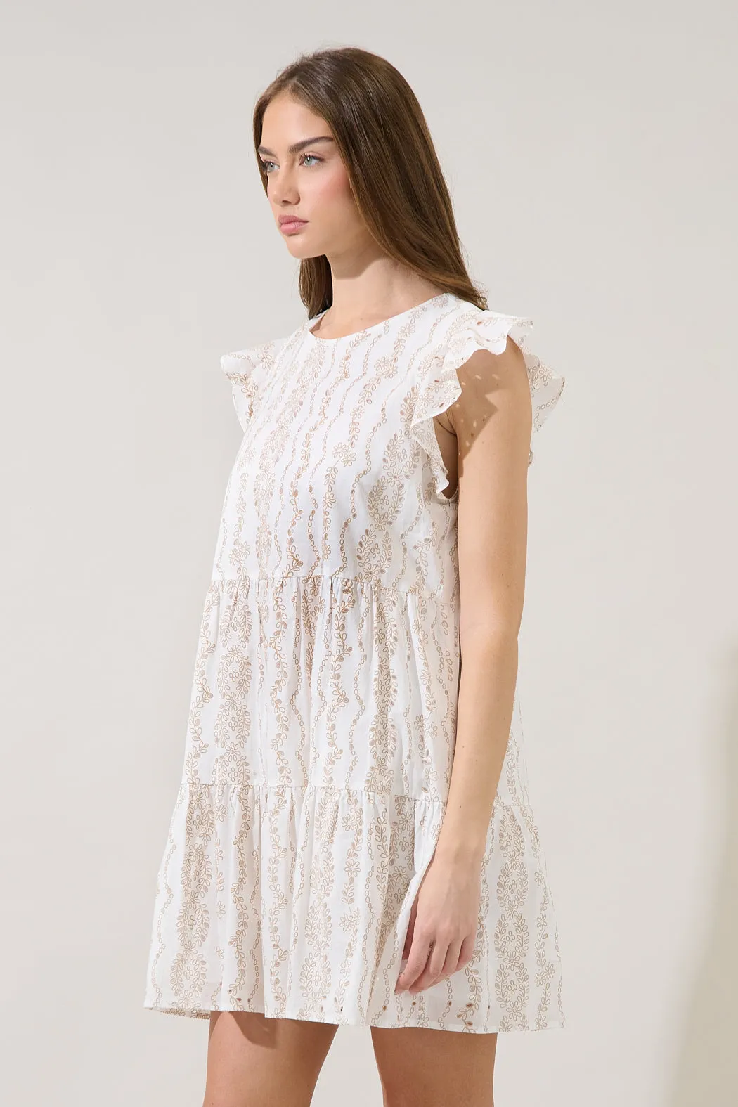 Katelyn Eyelet Tiered Mini Dress sold by Sugarlips product image thumbnail 3