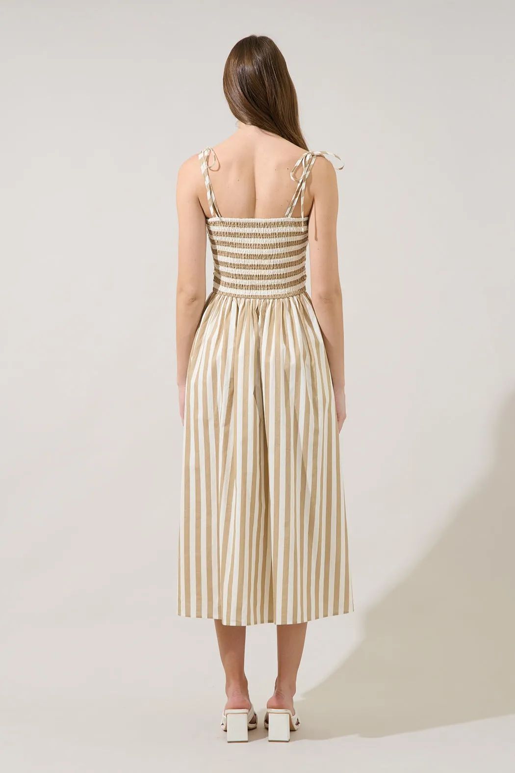 Evelina Ruched Midi Dress Lasha Stripe sold by Sugarlips product image thumbnail 2