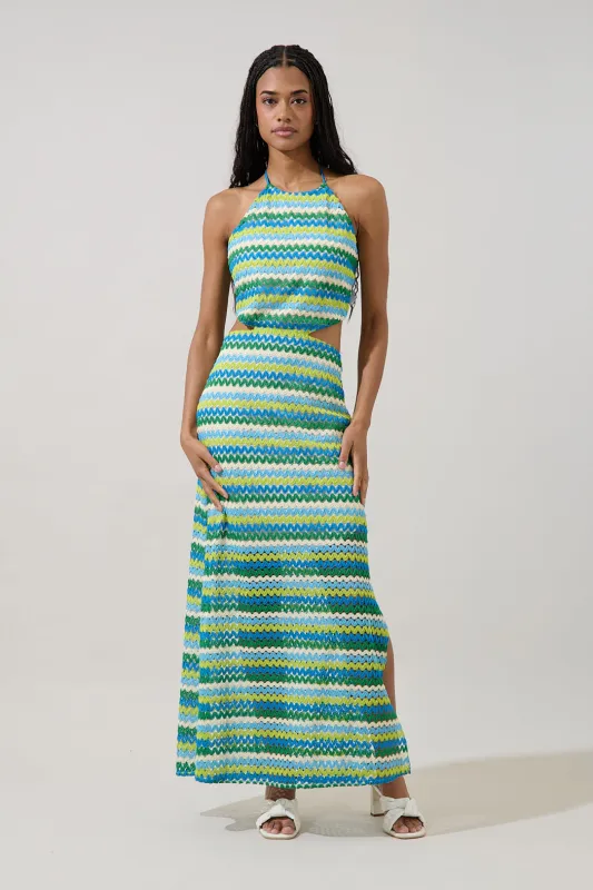 Verma Crochet Halter Maxi Dress made by Sugarlips