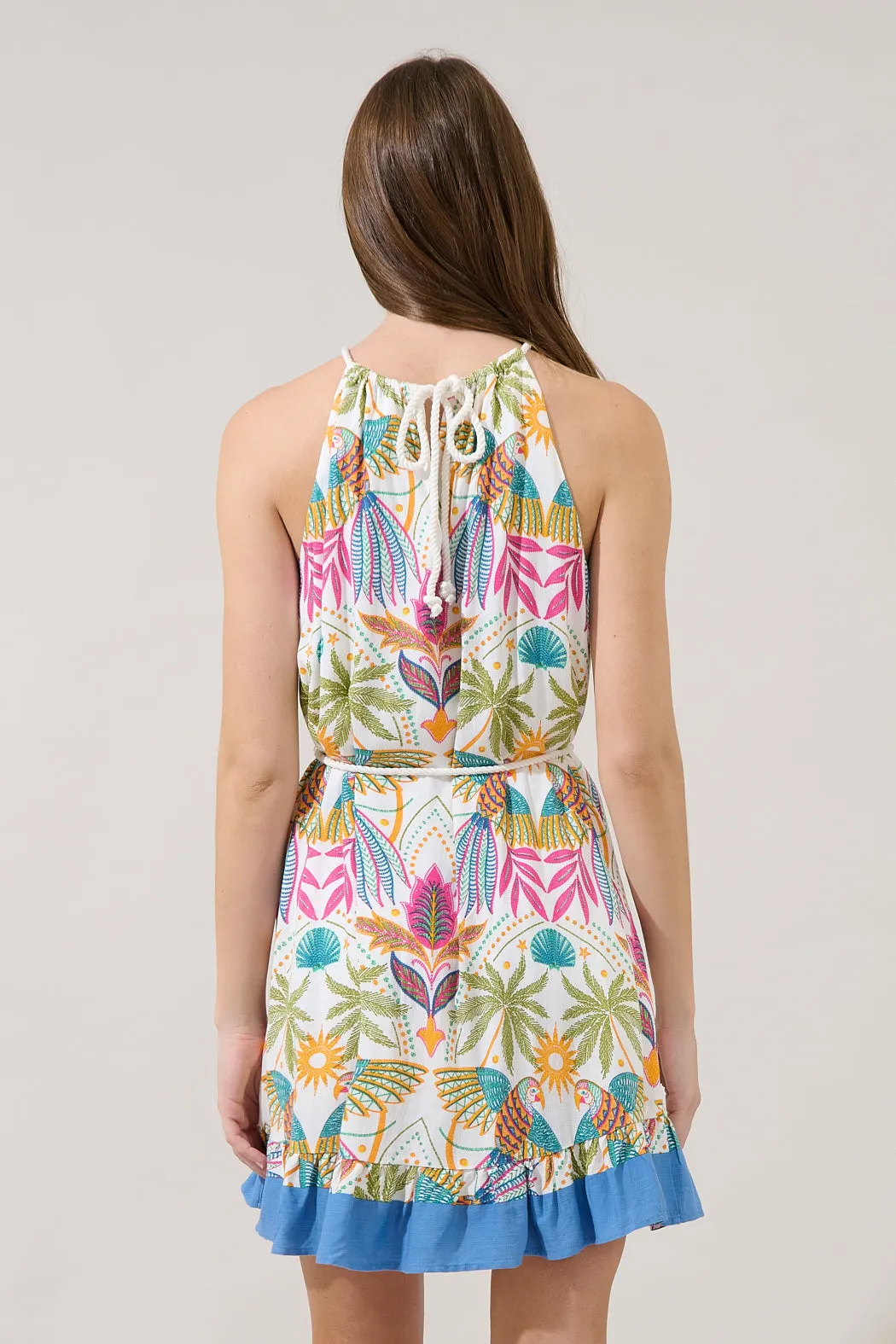 Malena Halter Ruffle Mini Dress Tropical sold by Sugarlips product image thumbnail 2