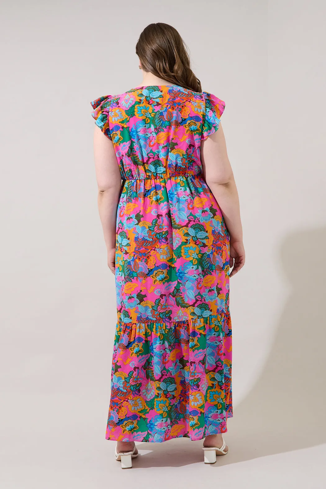 Evianna Flutter Maxi Dress Madely Floral Curve sold by Sugarlips product image thumbnail 2