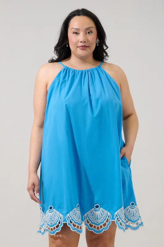 Regina Embroidered Shift Mini Dress Curve made by Sugarlips