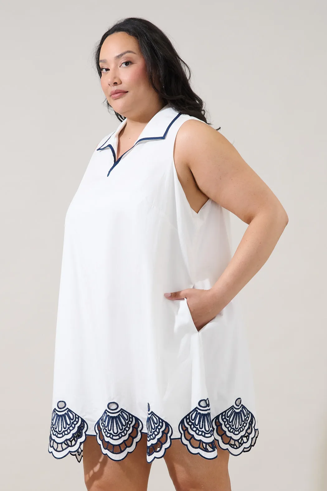 Ashley Embroidered Collared Mini Dress Curve sold by Sugarlips product image thumbnail 3