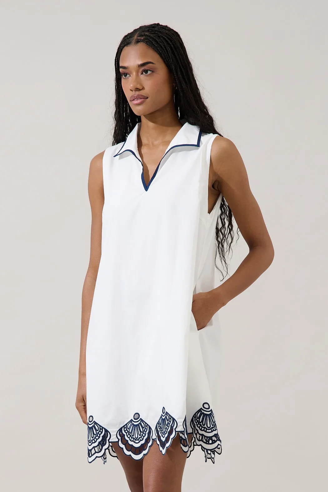 Ashley Embroidered Collared Mini Dress sold by Sugarlips product image thumbnail 3