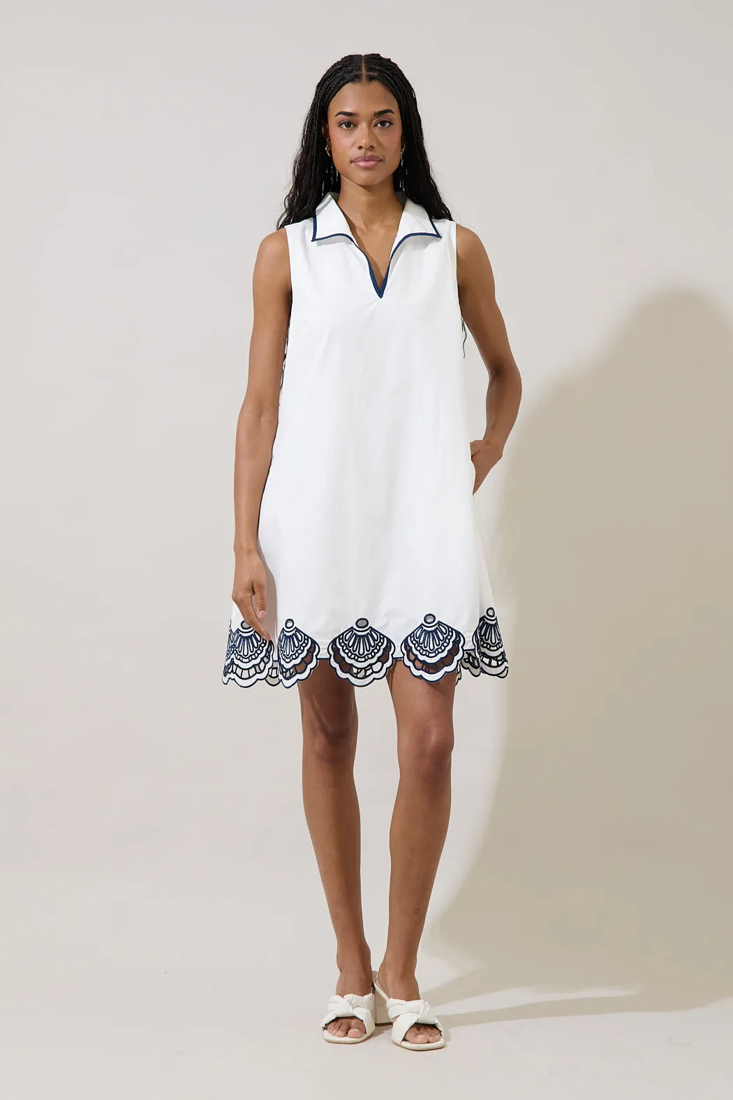Ashley Embroidered Collared Mini Dress sold by Sugarlips product image thumbnail 4