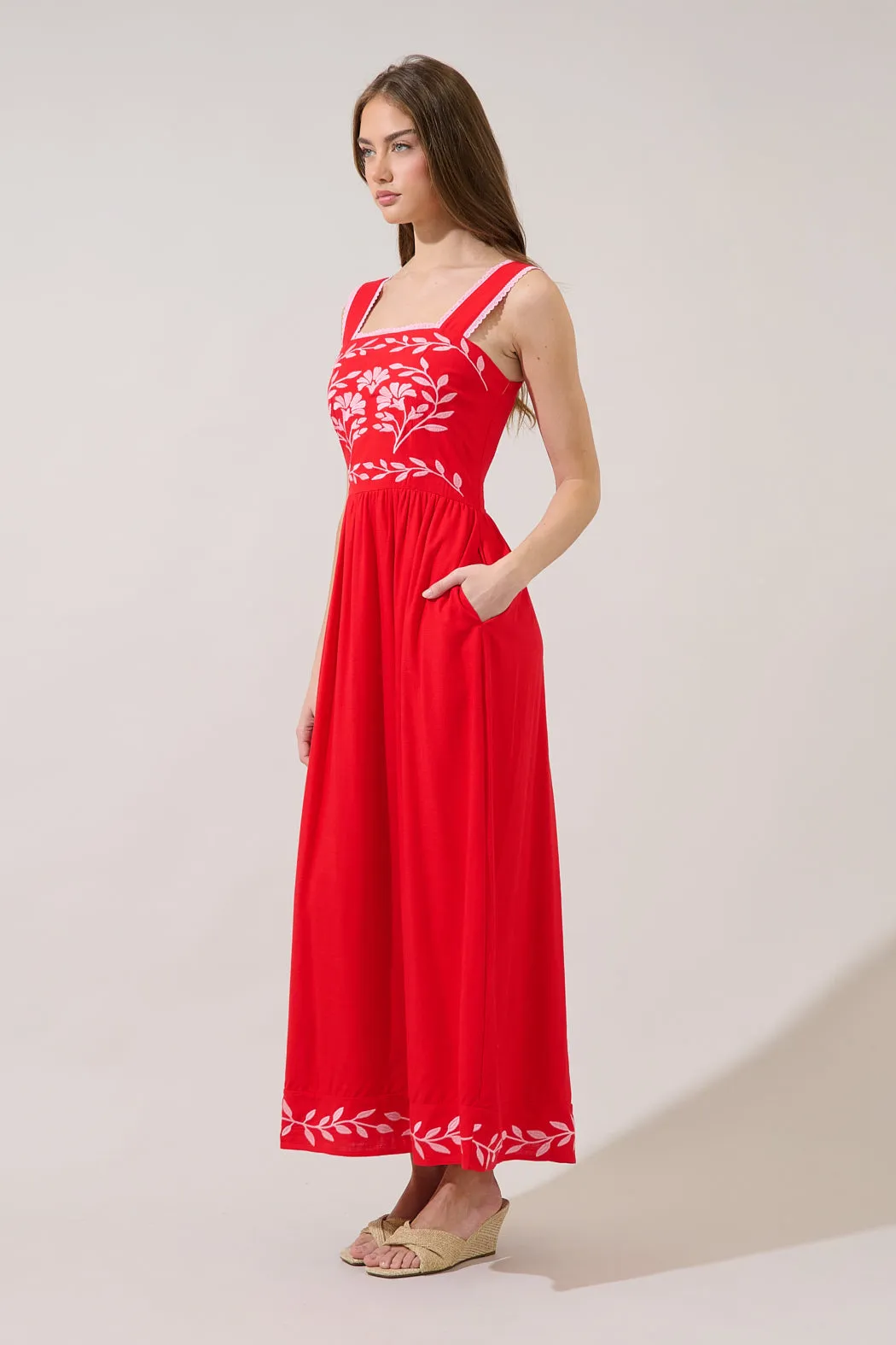 Jaylan Embroidered Sleeveless Maxi Dress sold by Sugarlips product image thumbnail 4