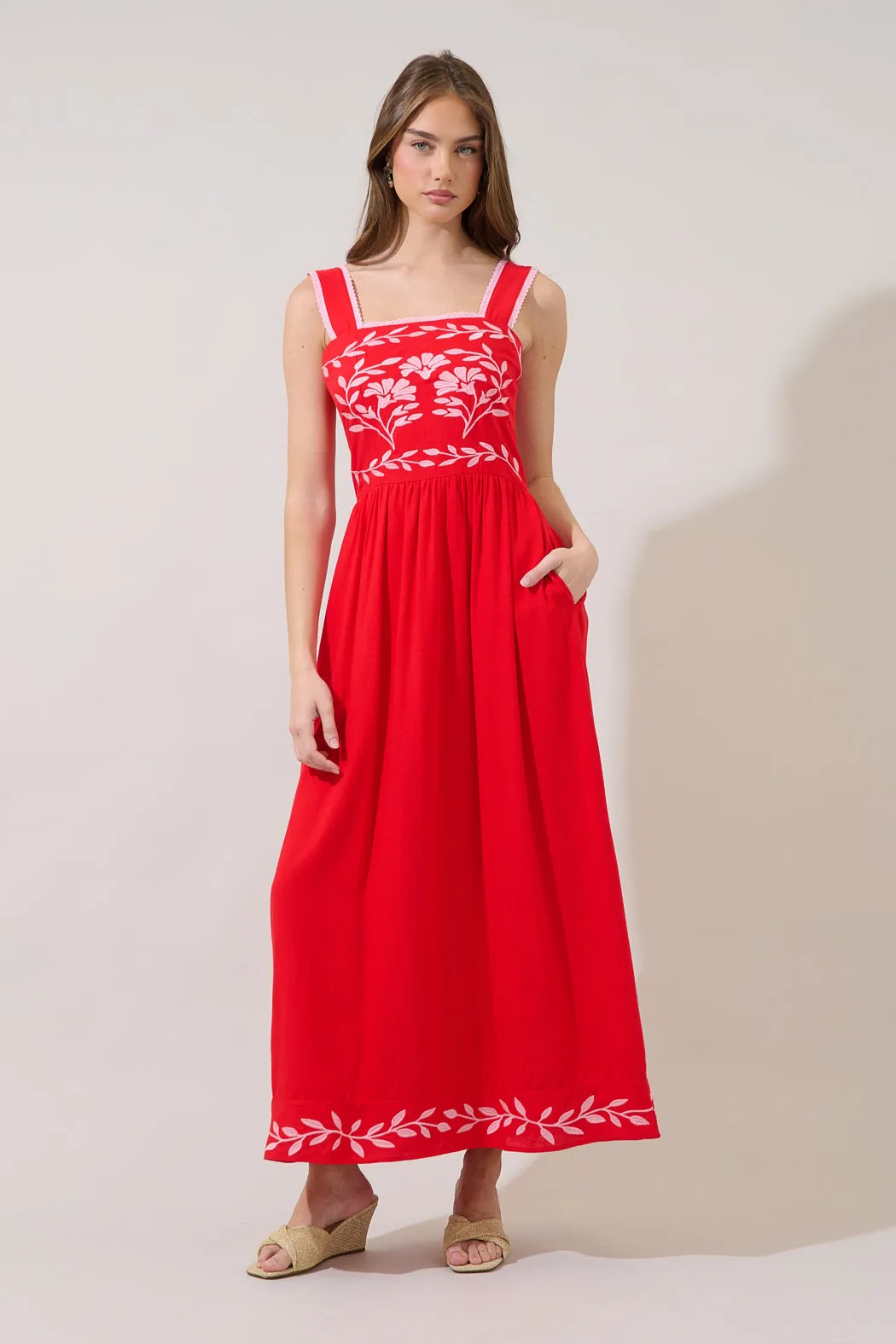 Jaylan Embroidered Sleeveless Maxi Dress sold by Sugarlips product image thumbnail 2