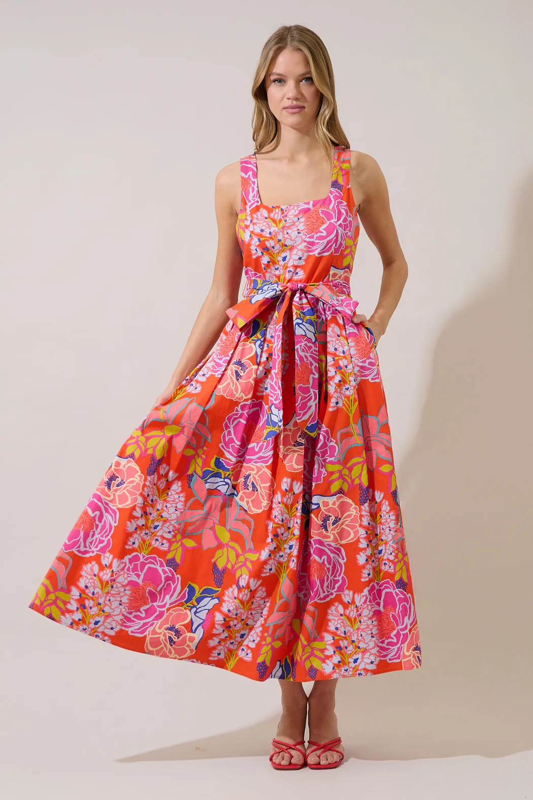 Rayen Sleeveless Midi Dress Dercy Floral sold by Sugarlips product image thumbnail 2