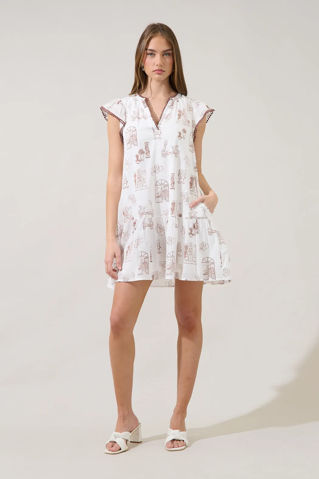Damry Shift Mini Dress Toile sold by Sugarlips product image thumbnail 4
