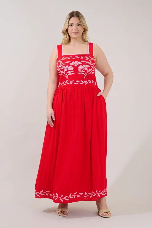 Jaylan Embroidered Sleeveless Maxi Dress Curve made by Sugarlips
