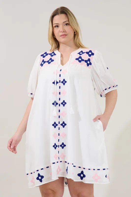 Dervina Embroidered Shift Mini Dress Curve made by Sugarlips