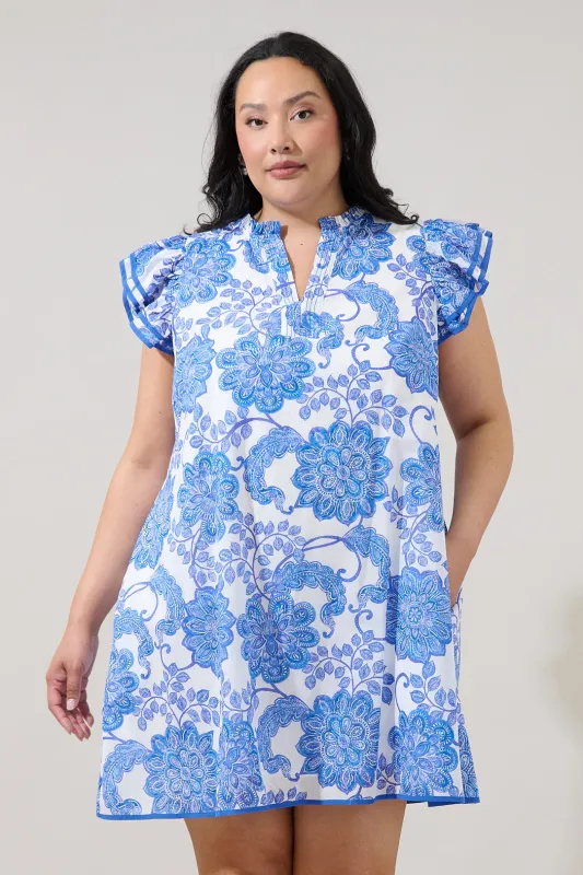 Merina Shift Mini Dress Floral Curve made by Sugarlips