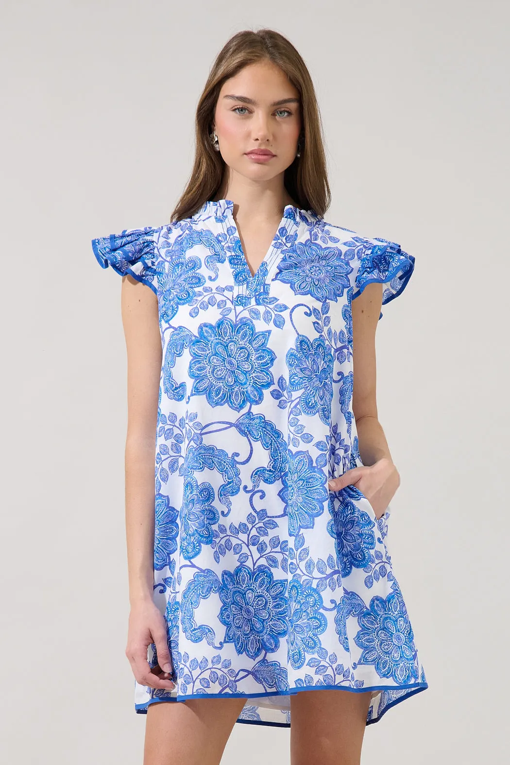Merina Shift Mini Dress Floral sold by Sugarlips