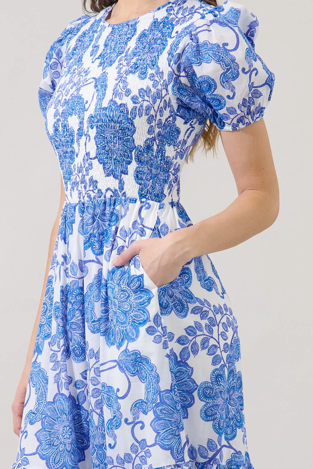 Aruba Smocked Midi Dress Floral sold by Sugarlips product image thumbnail 4