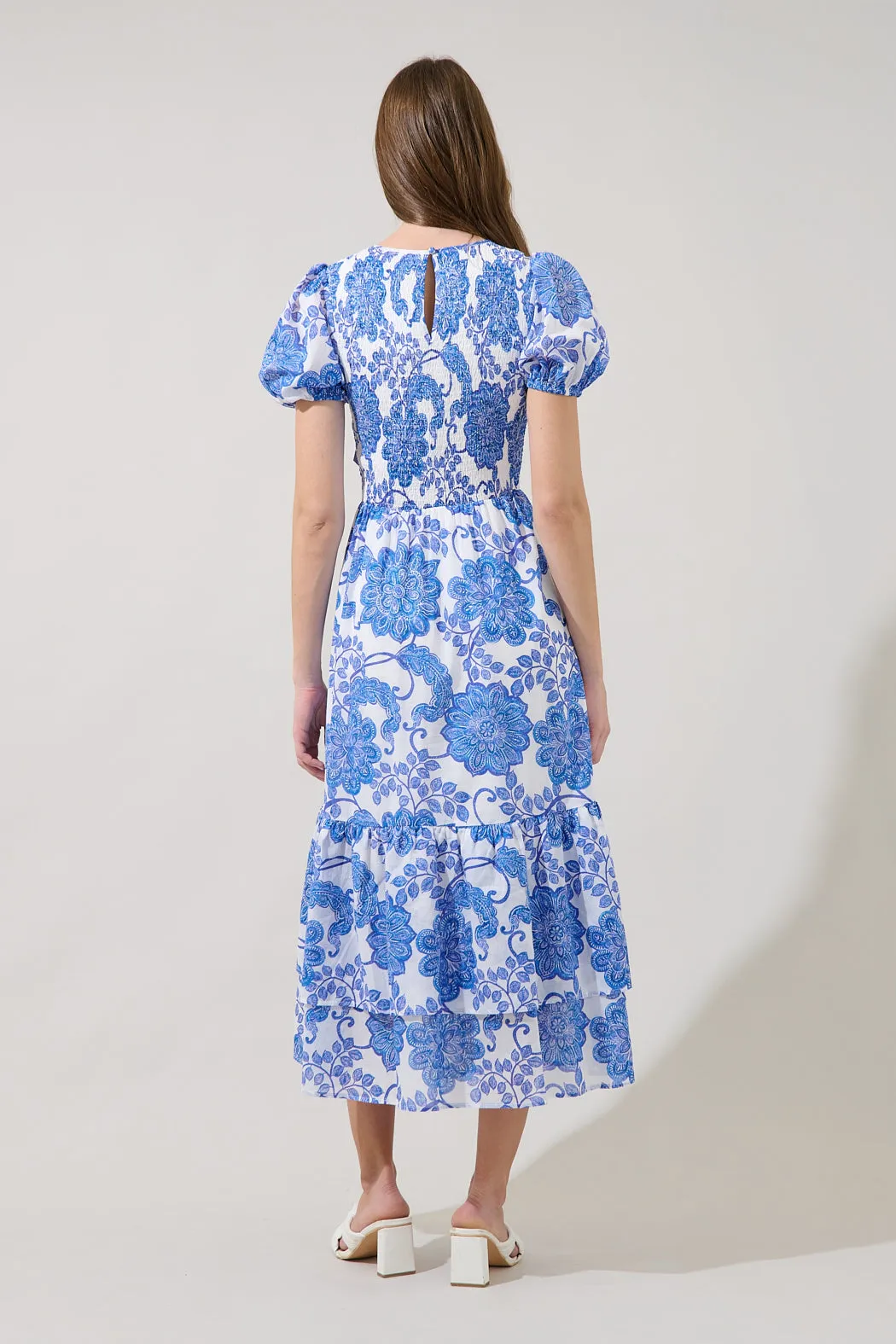 Aruba Smocked Midi Dress Floral sold by Sugarlips product image thumbnail 2