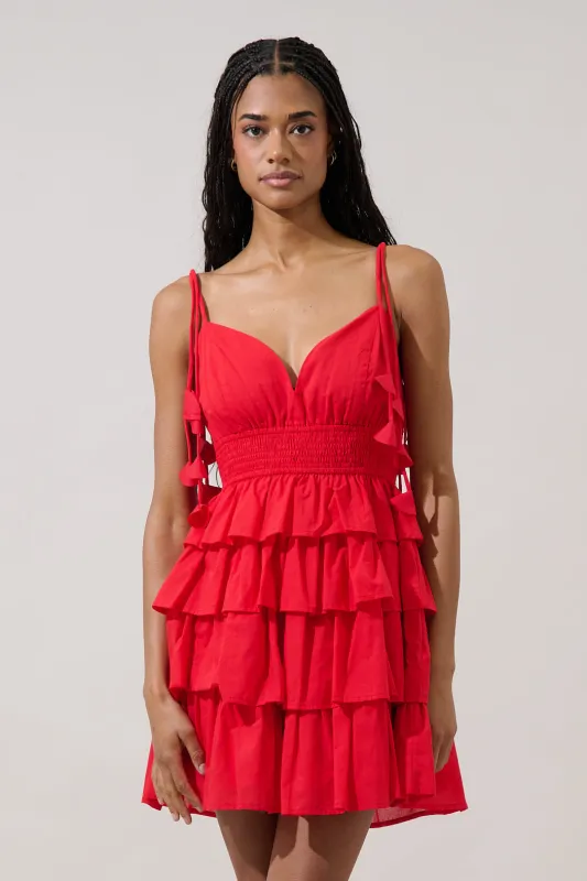 Wynne Ruffle Tiered Mini Dress made by Sugarlips
