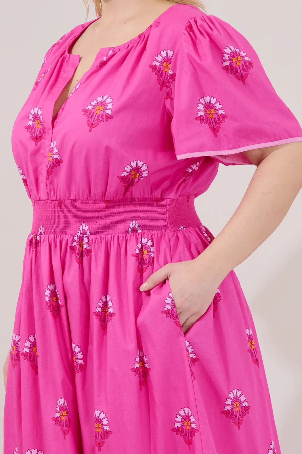 Ordy Smocked Midi Dress Scarlett Floral Curve sold by Sugarlips product image thumbnail 4