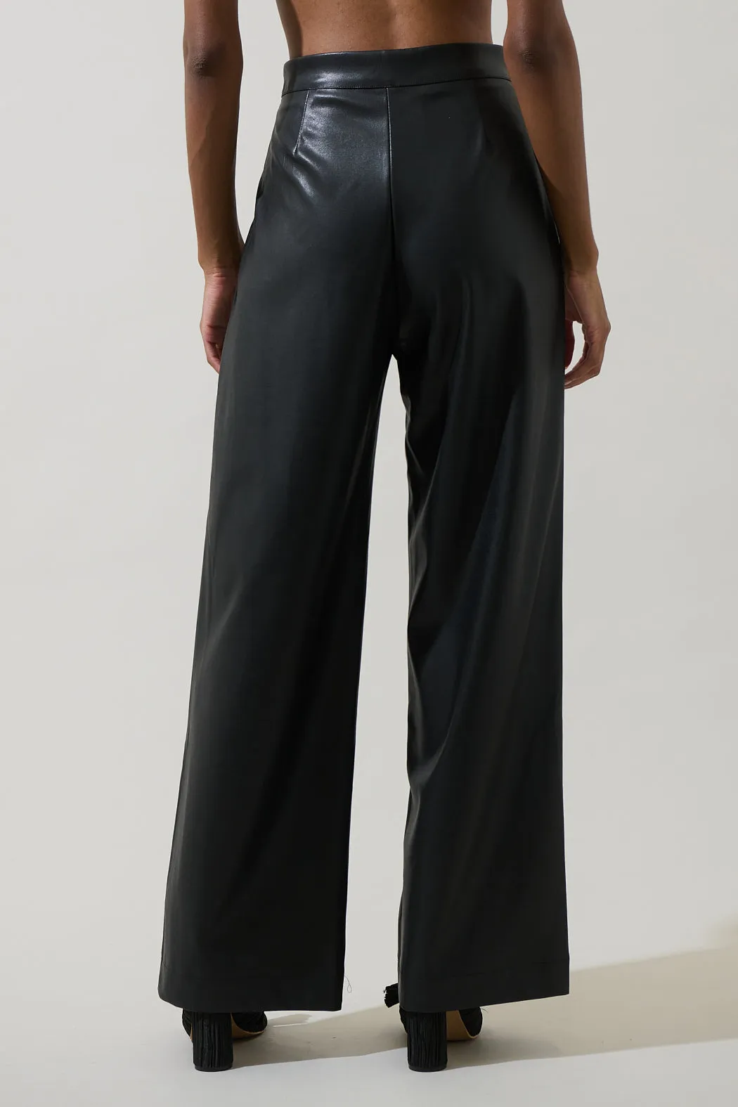 Anisa Faux Leather Bern Wide Leg Pants sold by Sugarlips product image thumbnail 2