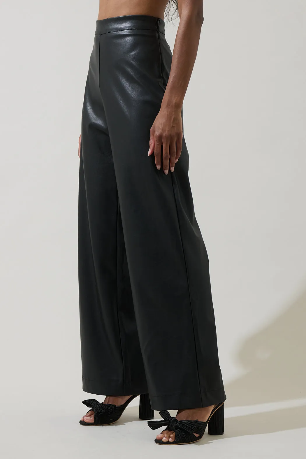 Anisa Faux Leather Bern Wide Leg Pants sold by Sugarlips product image thumbnail 3