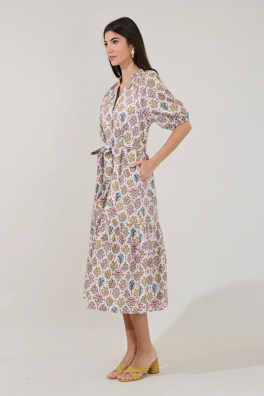 Wynette Tiered Midi Dress Kathy Floral sold by Sugarlips product image thumbnail 3