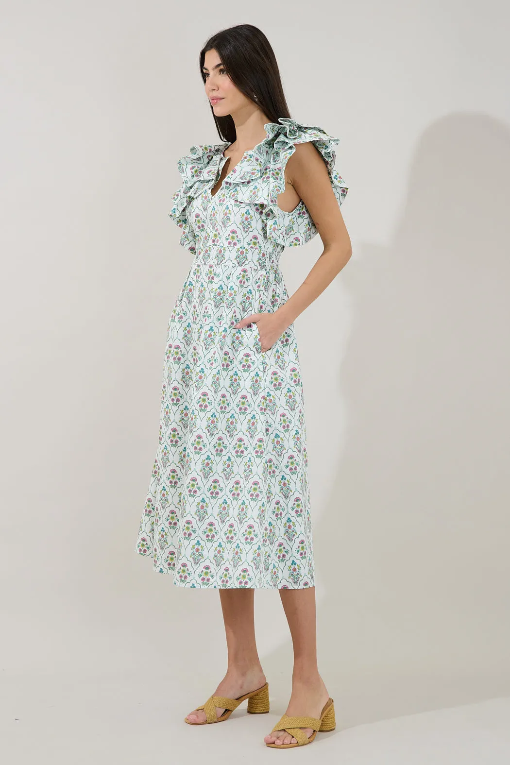Santana Tie Back Midi Dress Floral sold by Sugarlips product image thumbnail 3