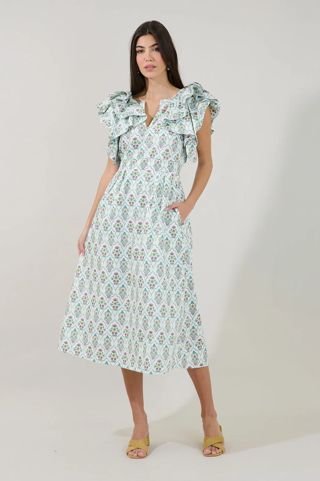 Santana Tie Back Midi Dress Floral sold by Sugarlips