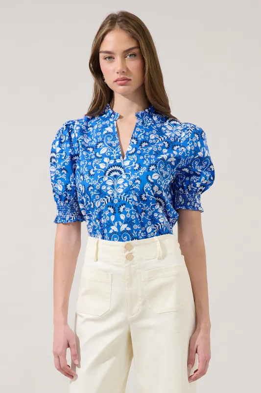 Reign Split Neck Top Lulu Floral made by Sugarlips