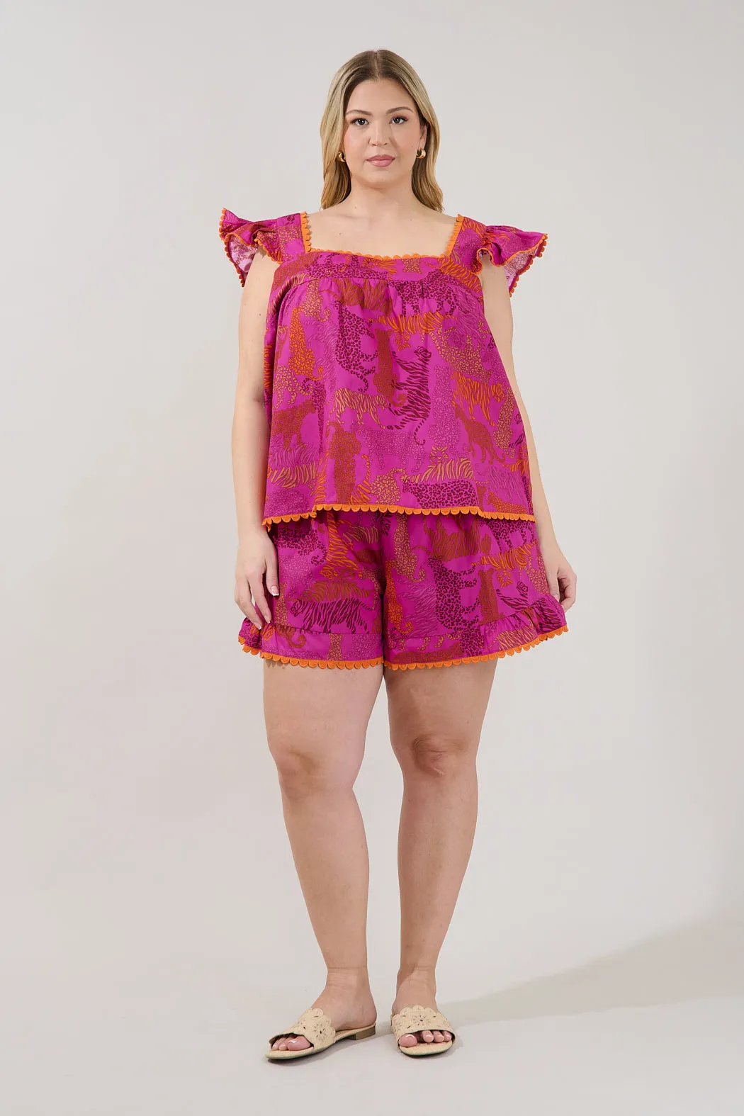 In the Jungle Evel Ruffle Shorts Curve sold by Sugarlips product image thumbnail 4