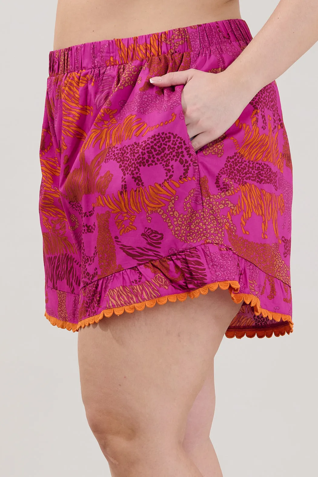 In the Jungle Evel Ruffle Shorts Curve sold by Sugarlips product image thumbnail 3