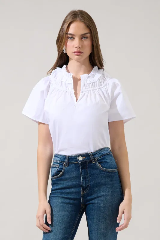 Darthy Smocked Short Sleeve Top made by Sugarlips