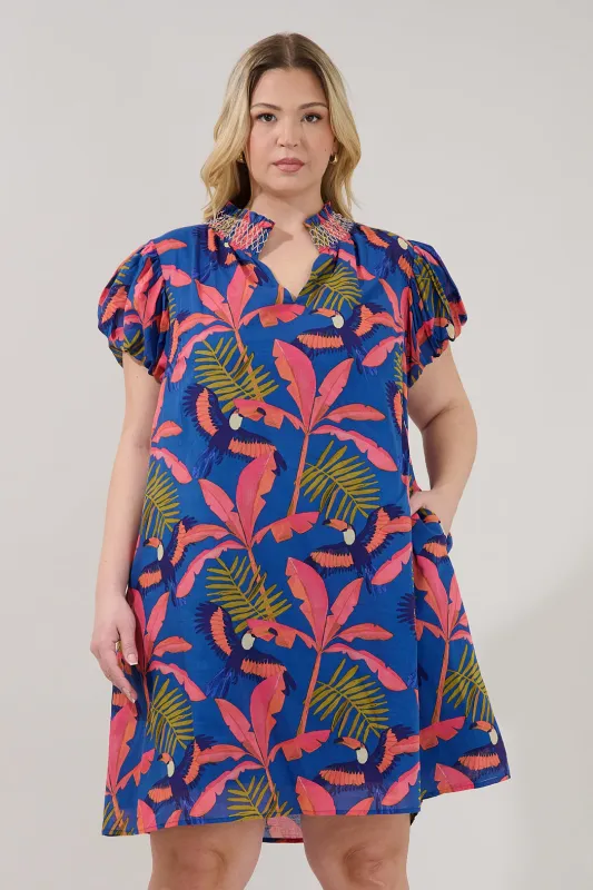 Vermina Shift Mini Dress Tropical Curve made by Sugarlips
